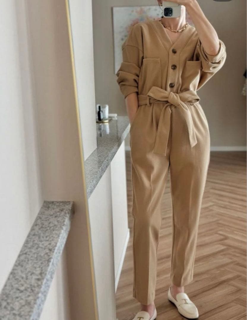 seventenウールライクオールインワン(キャメル) オールインワン