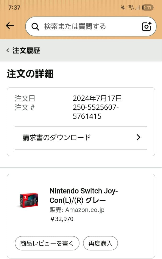 NintendoSwitchグレー 初期付属品あり動作確認済Switch2箱付き