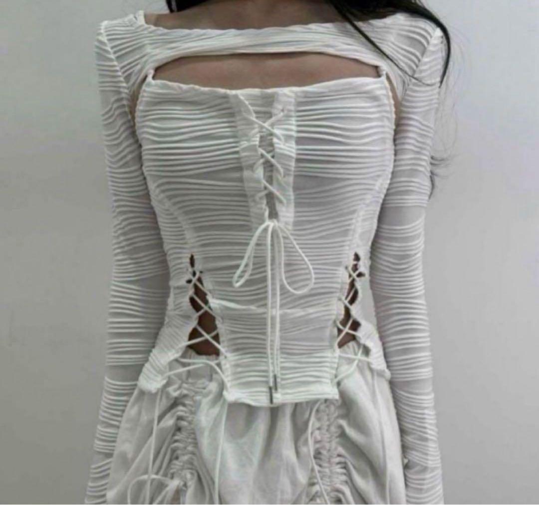 トップス MELT THE LADY lace up layered corset