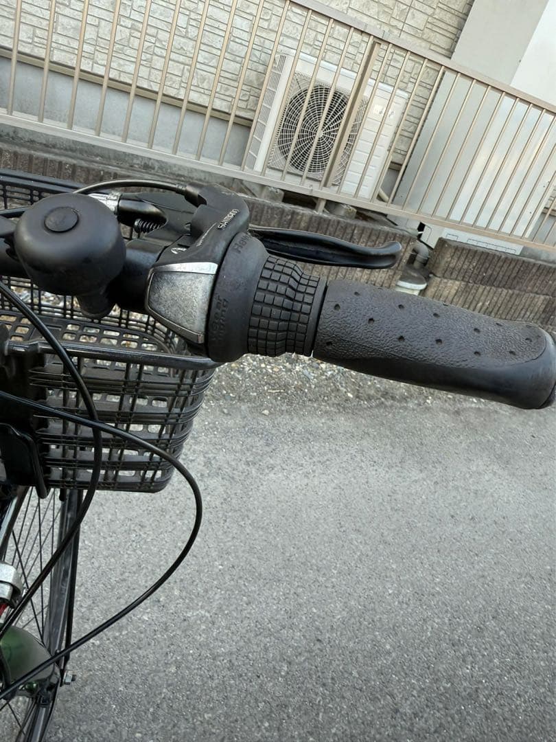 オリーブグリーン シティサイクル 前面バスケット付き