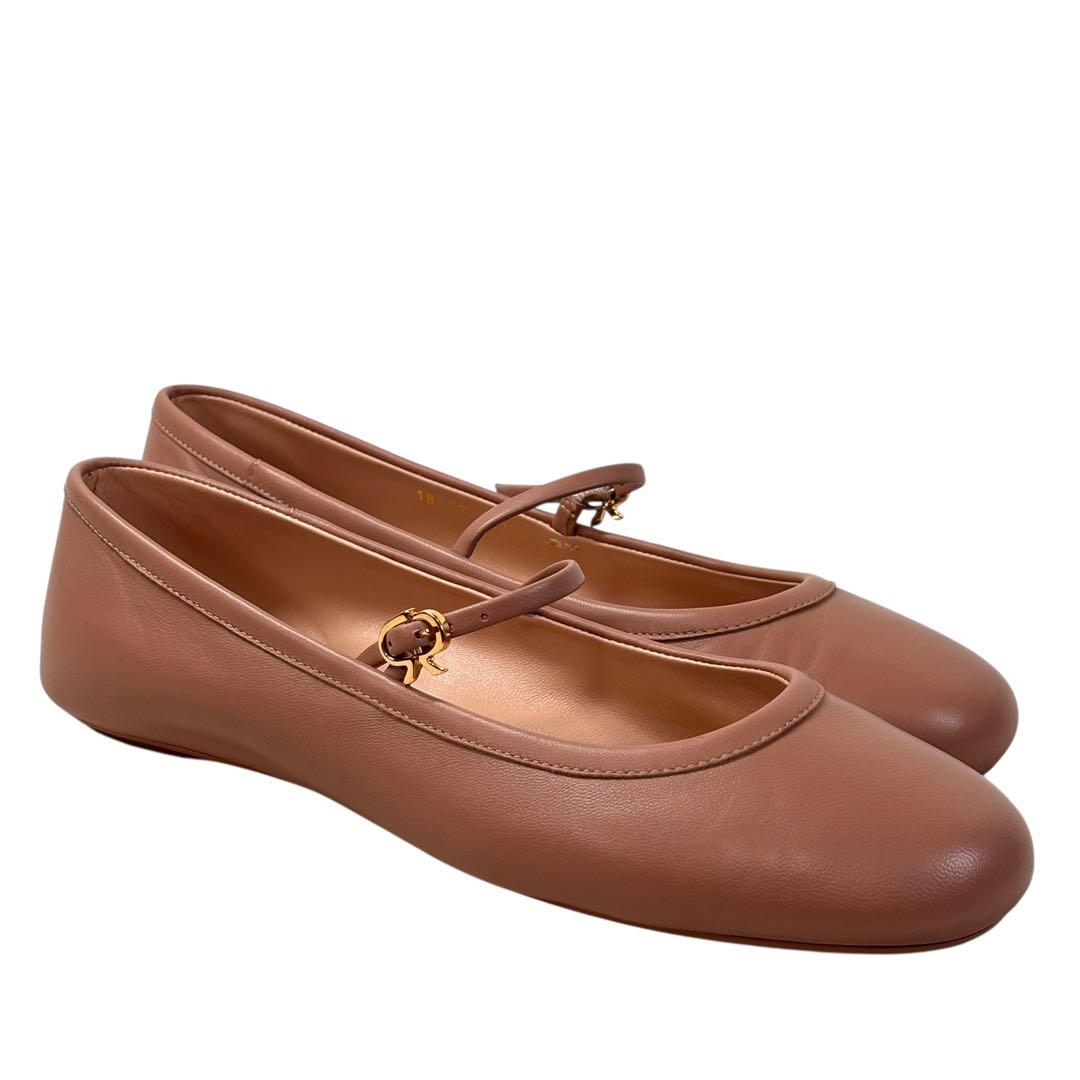 美品 ジャンヴィトロッシ 39 26 フラットパンプス メリージェーン ベージュ