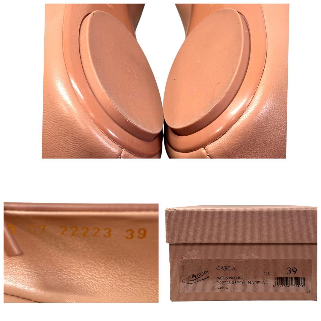 美品 ジャンヴィトロッシ 39 26 フラットパンプス メリージェーン ベージュ