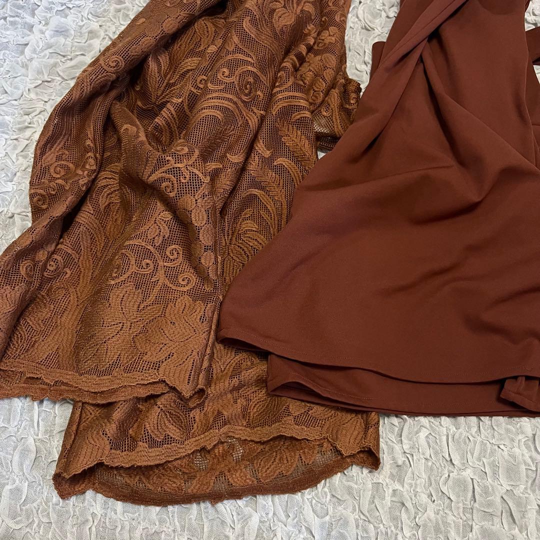 Ameri CHLOE V NECK ROMPERS セットLEPSIM 茶色