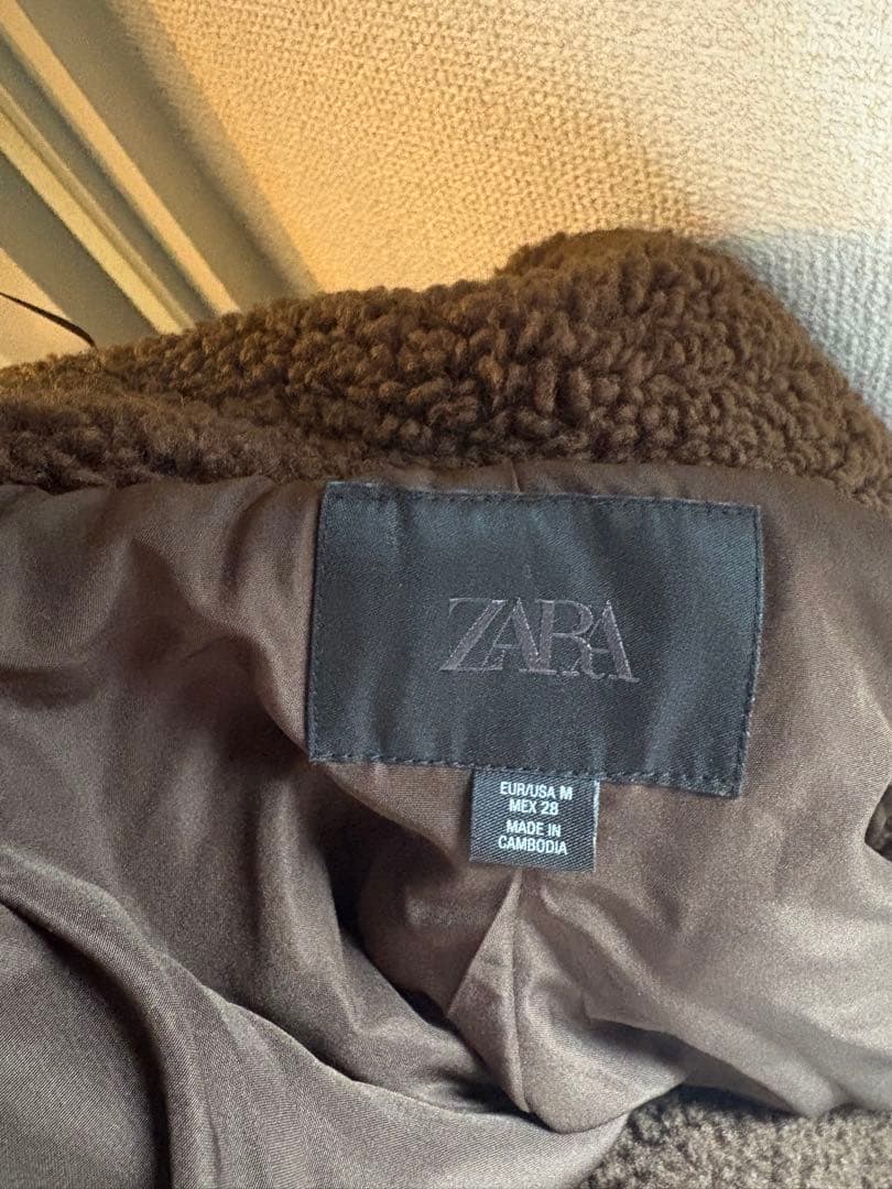 FAUX SHEARLING COAT ダークブラウン ロングコート