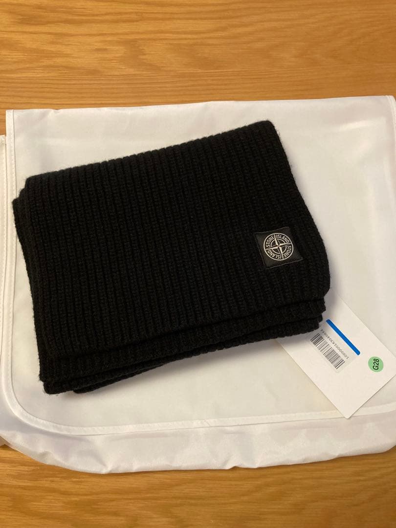 STONE  収納袋 タグ付きブラックウールマフラー