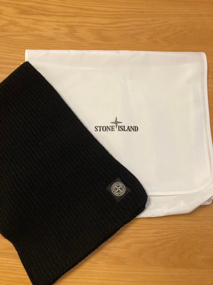 STONE  収納袋 タグ付きブラックウールマフラー