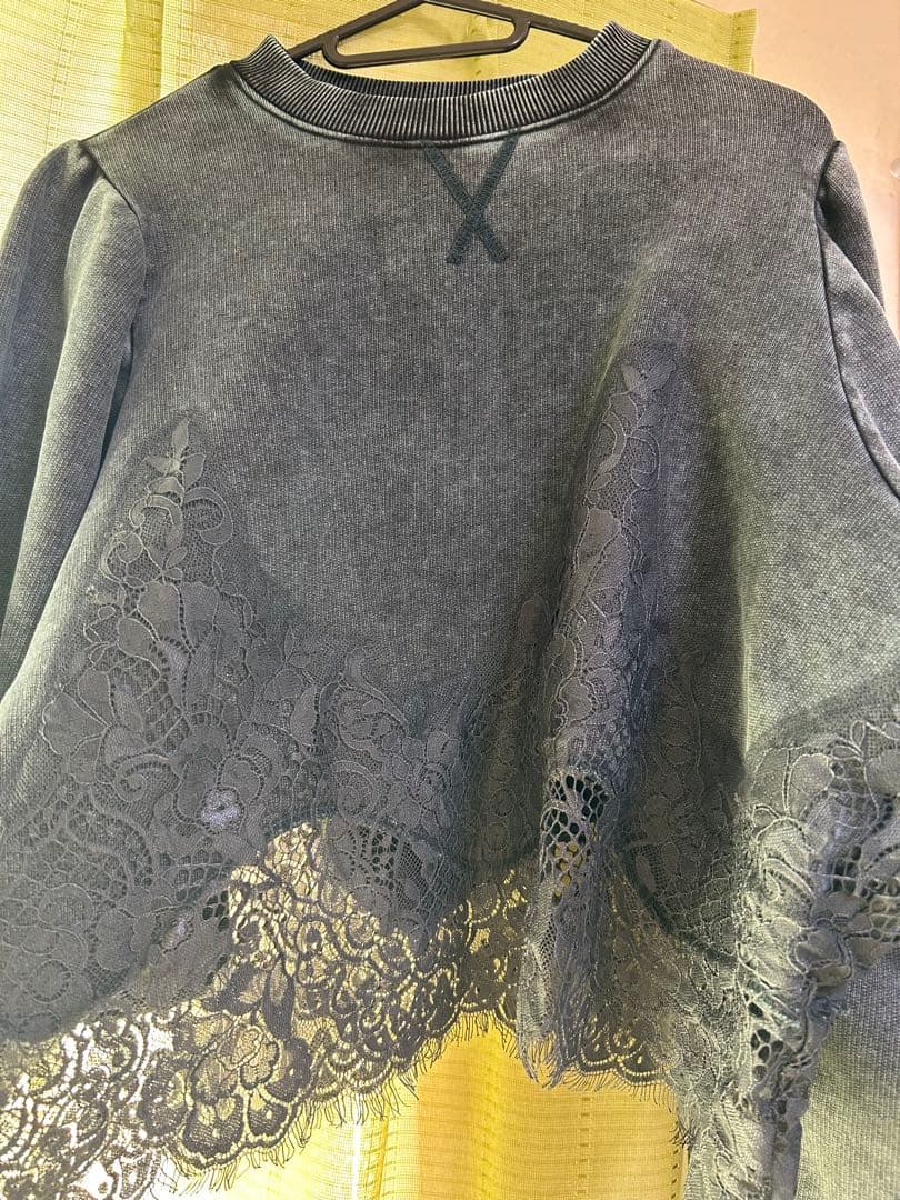 トップス CHEMICAL OVERDYE LACE SWEAT TOP