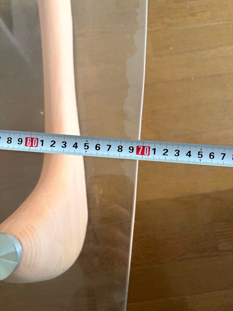 オーバルガラステーブル