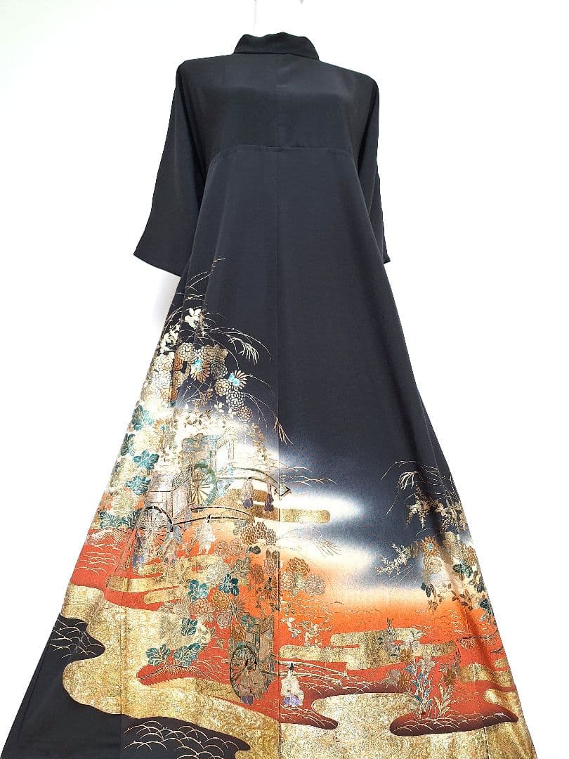 着物リメイクワンピース3605