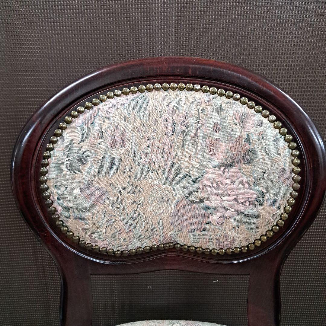 ♡アンティーク　 木製椅子 　ゴブラン織　猫足　鋲打ち♡