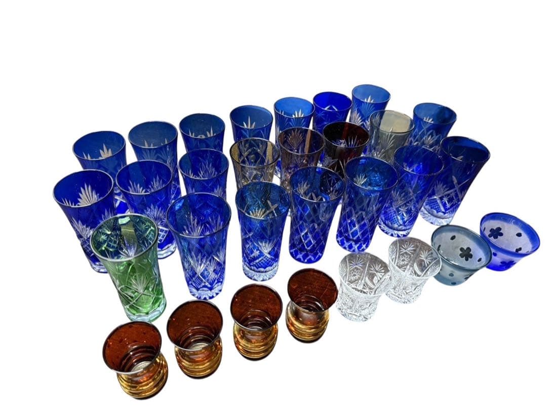 グラス30個セット‼️切子22個　ショットグラス6個　おちょこ2個