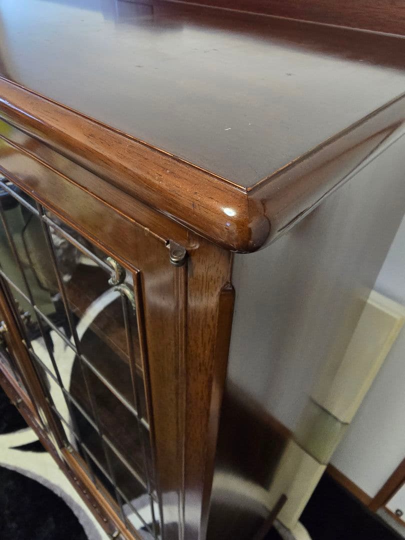 メープル不二屋 ガラス扉 キャビネット メープル不二家 マホガニー 神戸元町家具