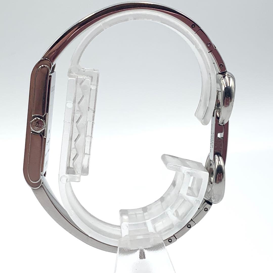 【新品電池 稼動】GUCCI レディース時計 ピンクシェル文字盤 ダイヤ ロゴ.