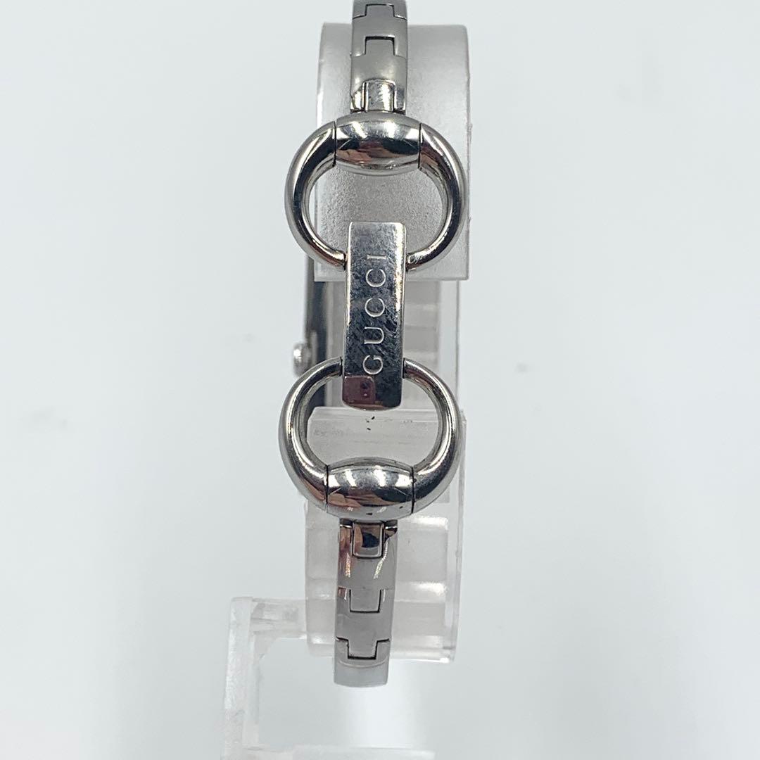 【新品電池 稼動】GUCCI レディース時計 ピンクシェル文字盤 ダイヤ ロゴ.