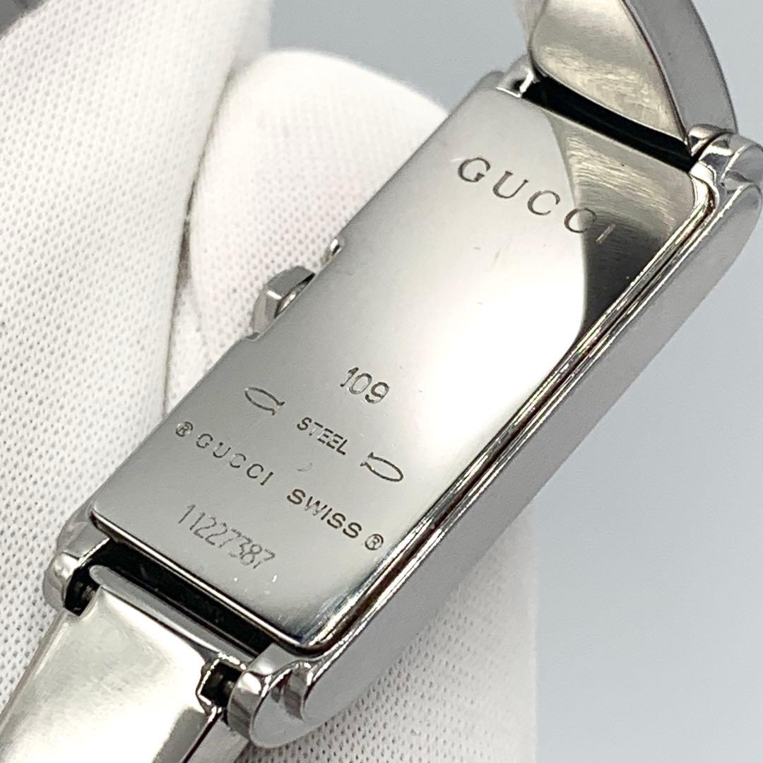 【新品電池 稼動】GUCCI レディース時計 ピンクシェル文字盤 ダイヤ ロゴ.