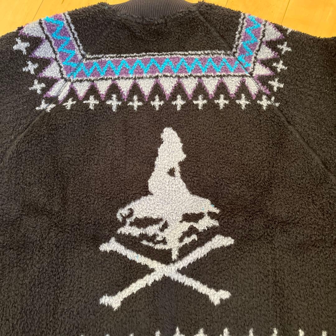 ヒステリックグラマーエスニック柄 フリースジャケット 黒