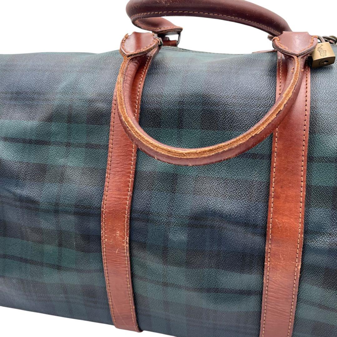 【超大容量タイプ】RALPH LAUREN ボストンバッグ グリーン レザー