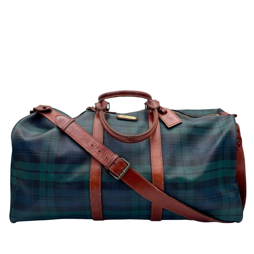 【超大容量タイプ】RALPH LAUREN ボストンバッグ グリーン レザー