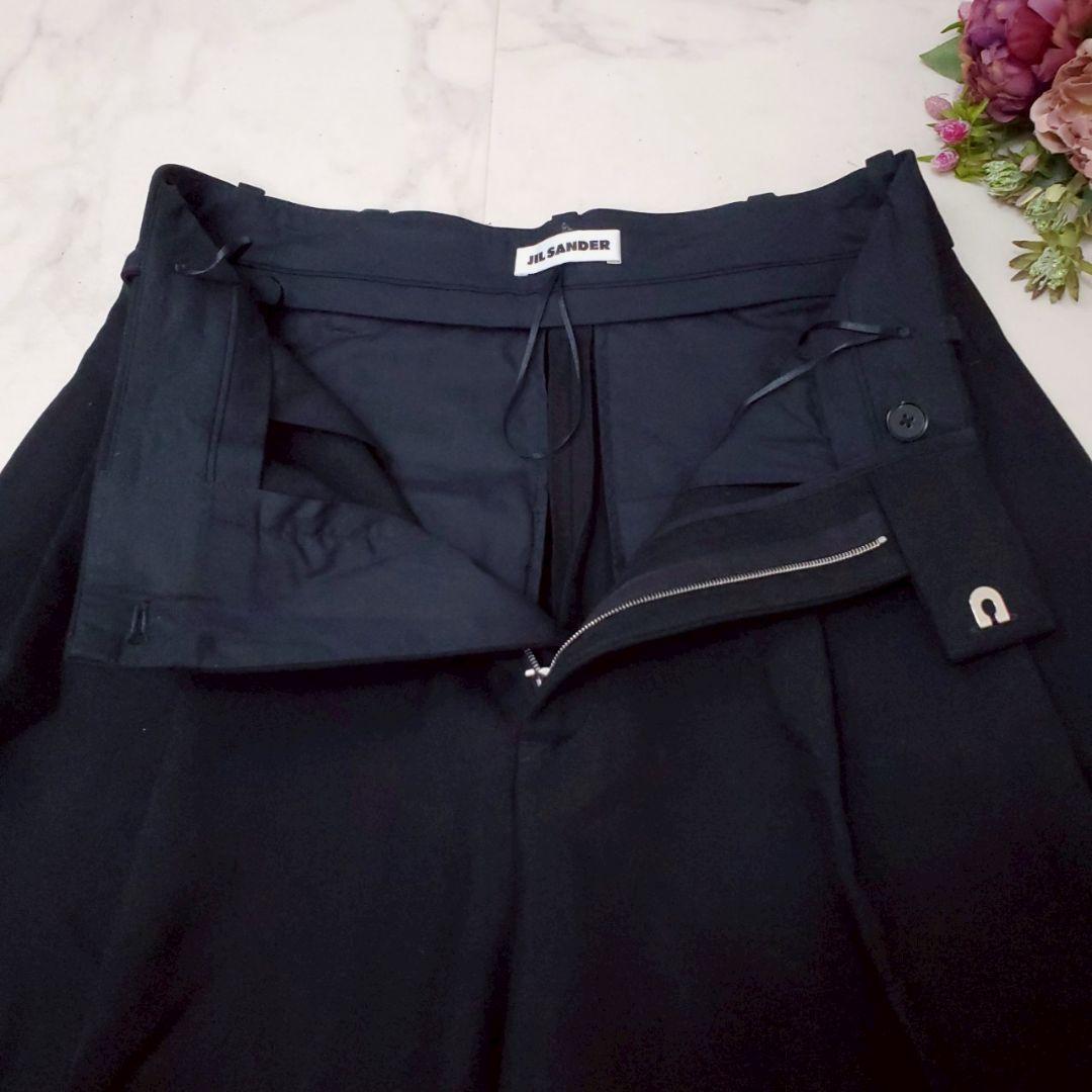 極美品・現行✨ジルサンダー ダブルコットンショートパンツ ブラック タック