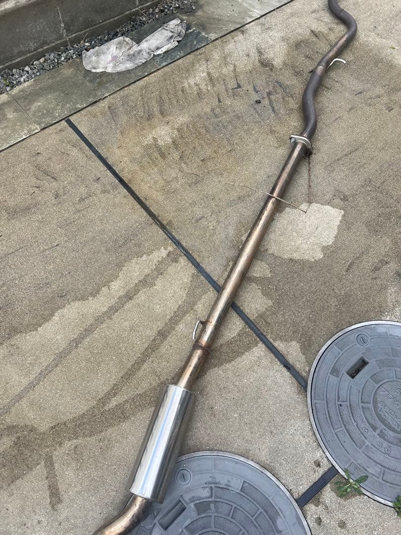 ミラジーノ　L700 フロントパイプから　砲弾台2本出し　ミラ　デュアルマフラー