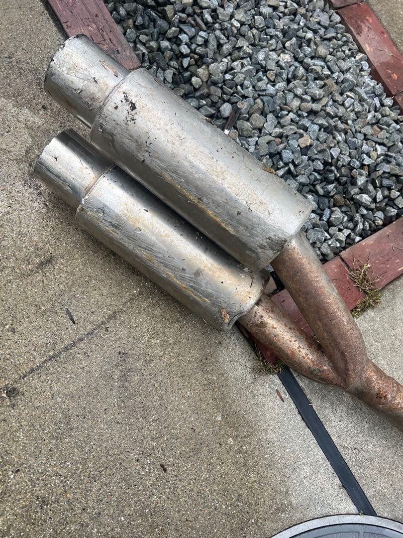 ミラジーノ　L700 フロントパイプから　砲弾台2本出し　ミラ　デュアルマフラー