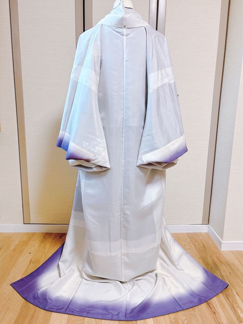 美品　正絹　訪問着　辻が花　翠山工房　裄68 卒業式　入学式　M L 紺