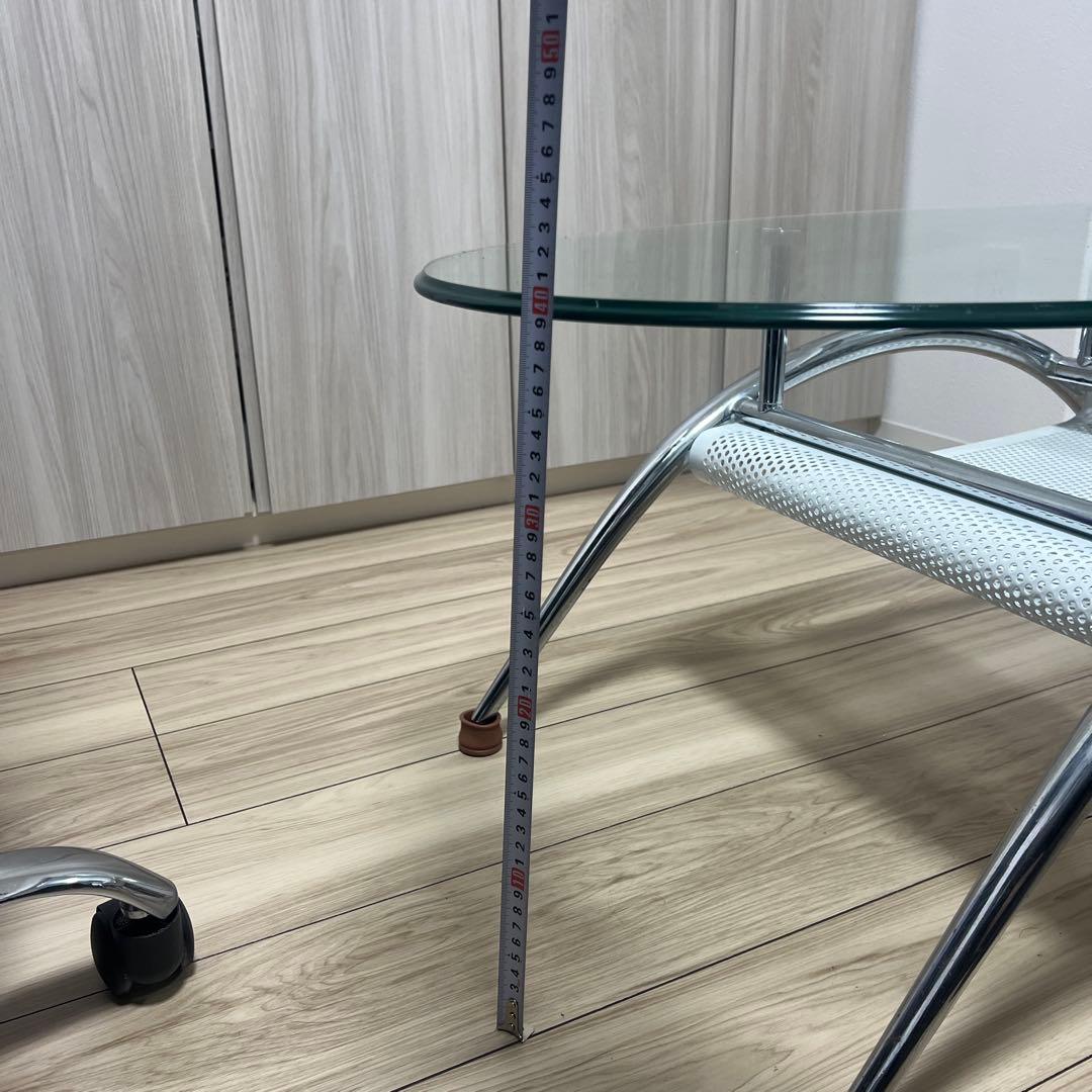 ガラス センターテーブル 楕円 ローテーブル 曲線デザイン たのメル便