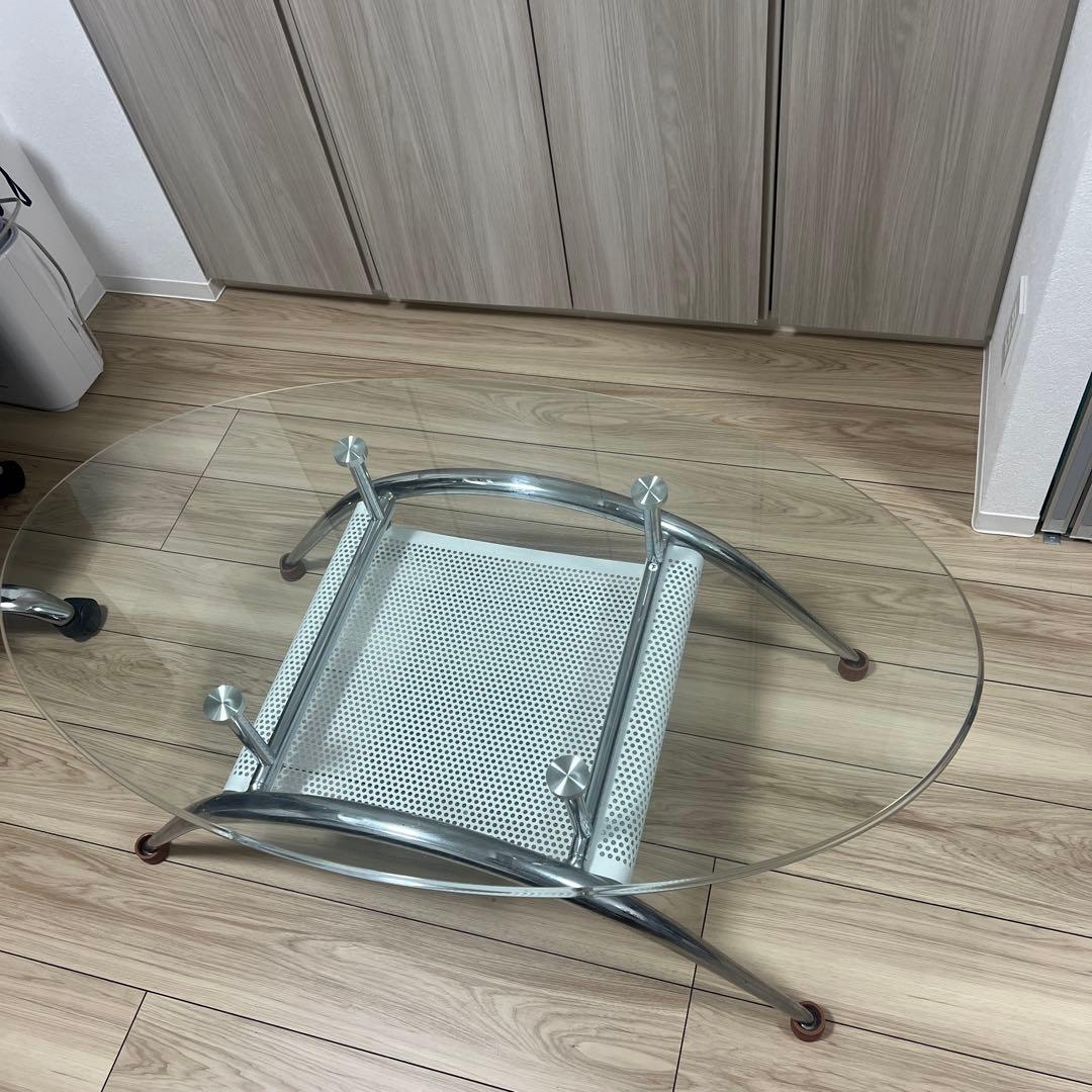 ガラス センターテーブル 楕円 ローテーブル 曲線デザイン たのメル便