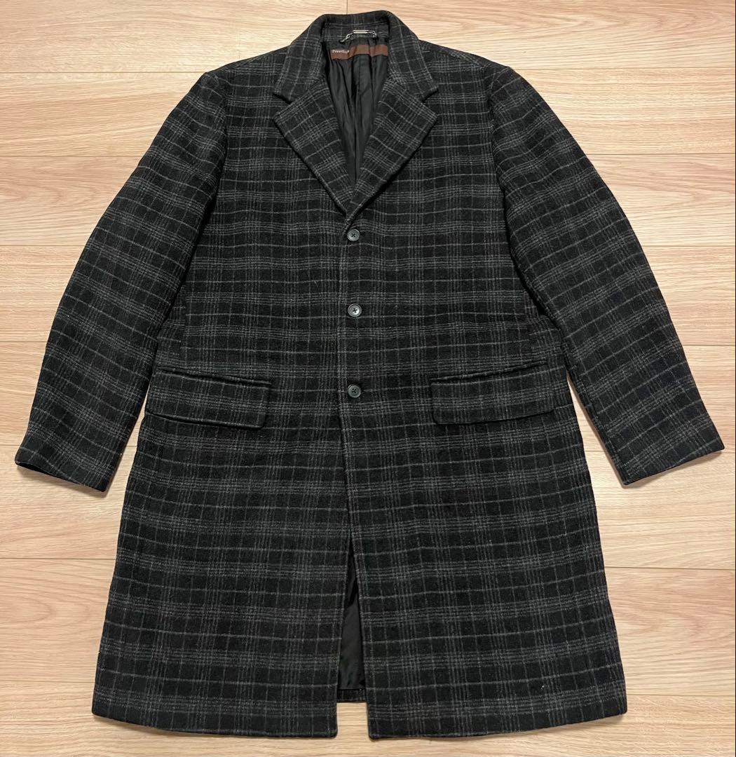 Perry Ellis ペリーエリス チェック ウール コート L