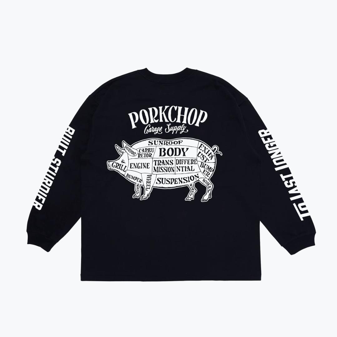 め*ん様 黒【XLサイズ】ポークチョップPorkchop Gar ロングスリーブ