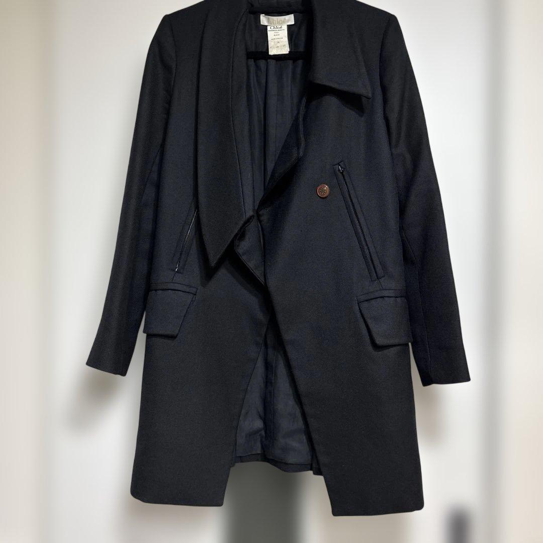 Chloe フランス製 フィービー期 チェスターコート36ブラック