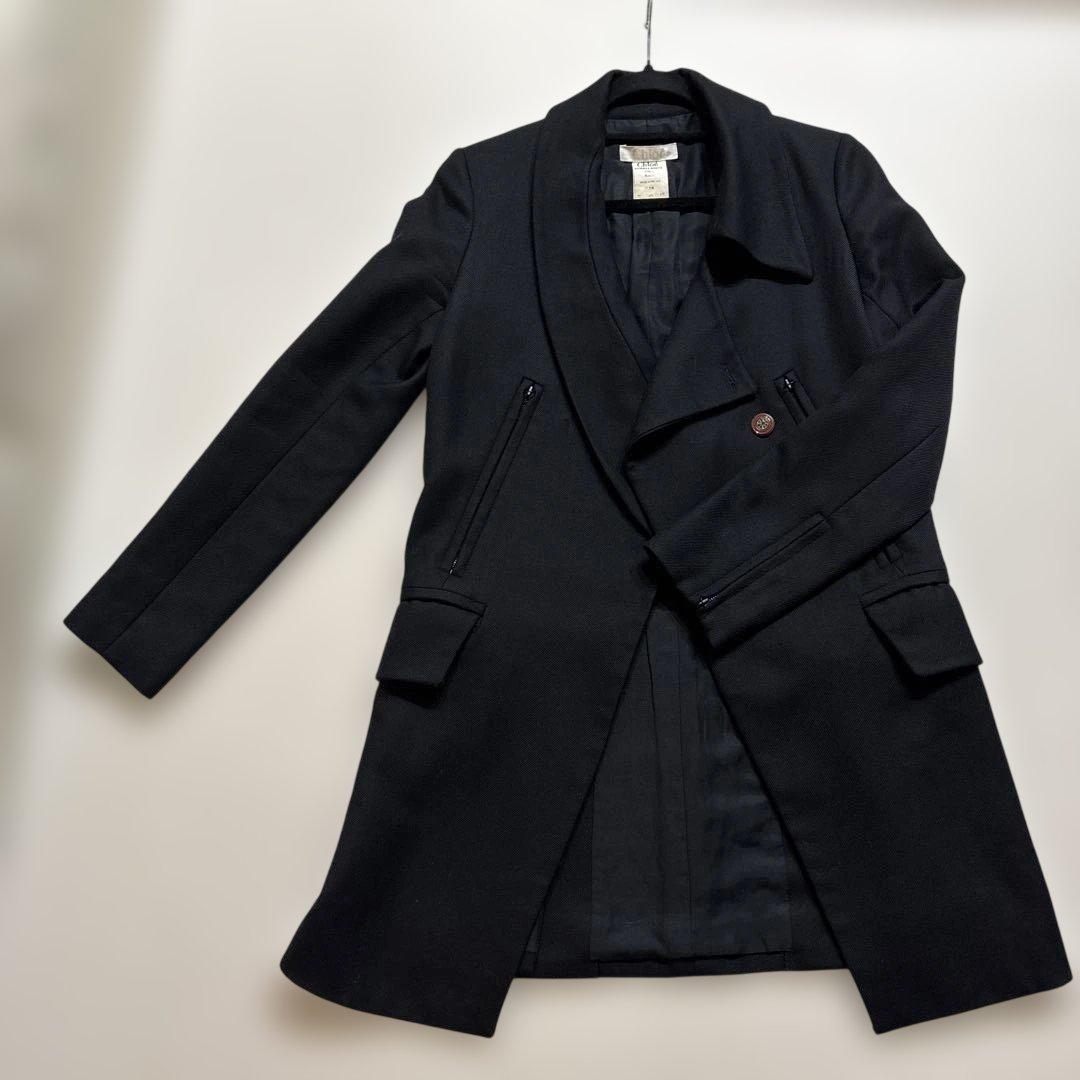 Chloe フランス製 フィービー期 チェスターコート36ブラック