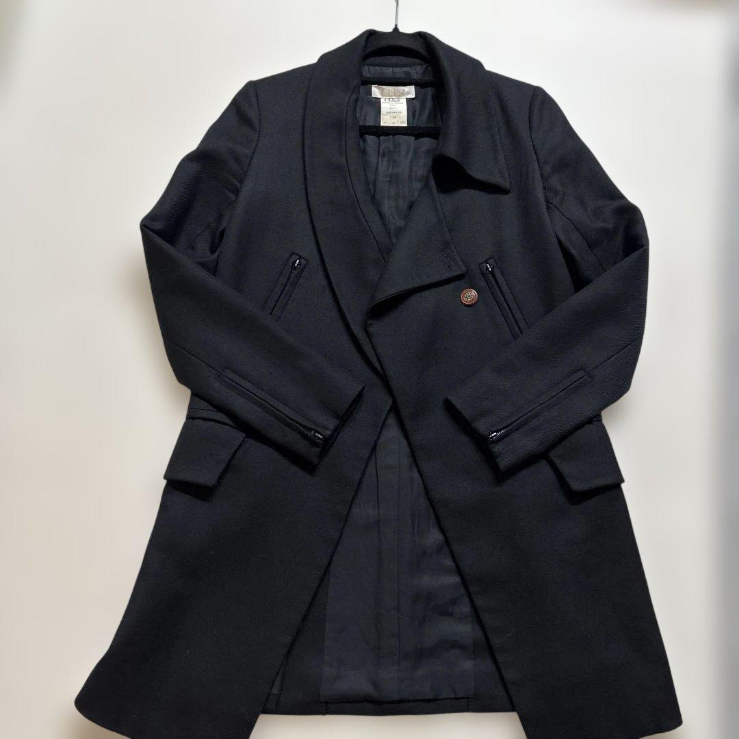 Chloe フランス製 フィービー期 チェスターコート36ブラック