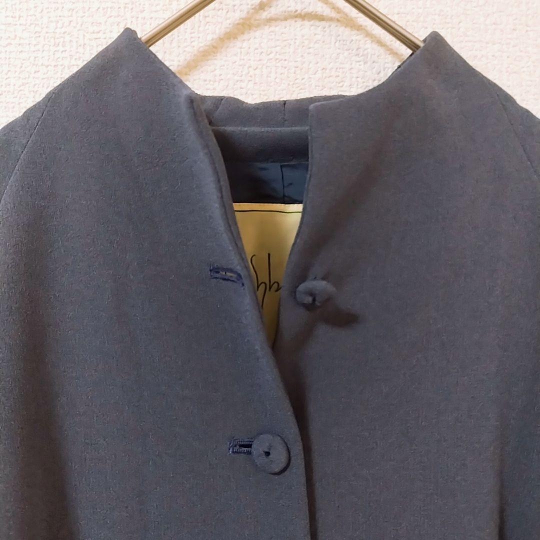 07 シビラ イトキン ロング丈 ポンチョ ケープコート 高級感 【40】大きい