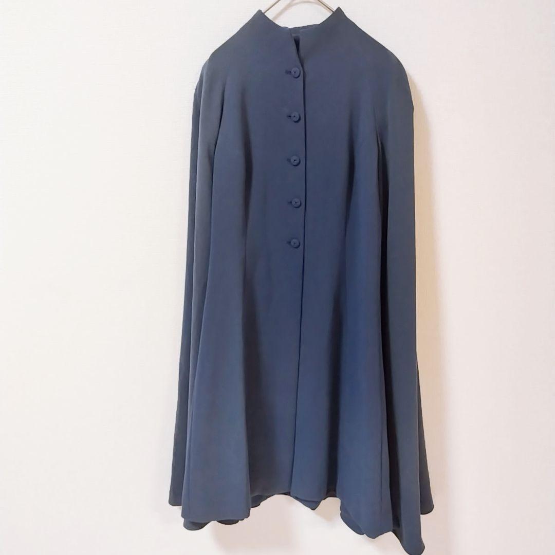 07 シビラ イトキン ロング丈 ポンチョ ケープコート 高級感 【40】大きい