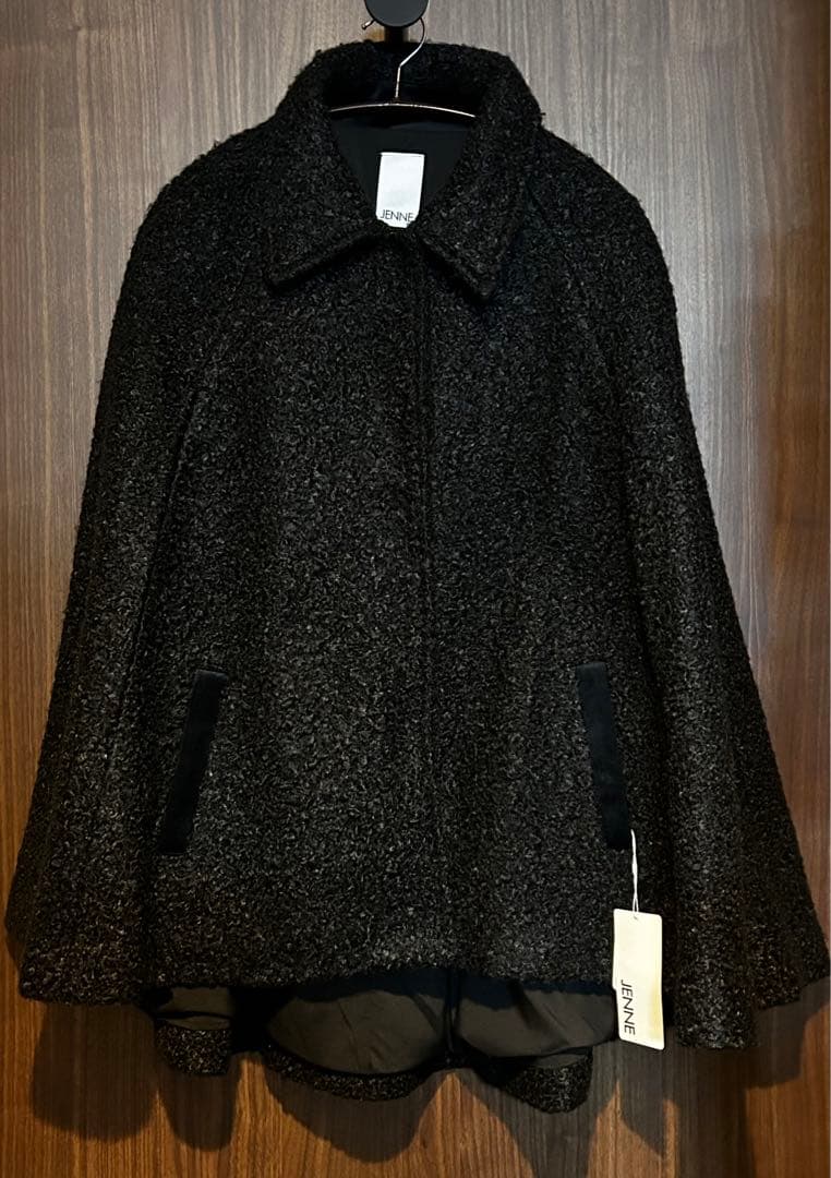 haruharu★タグ付新品未使用JENNE プードルケープコートブラック