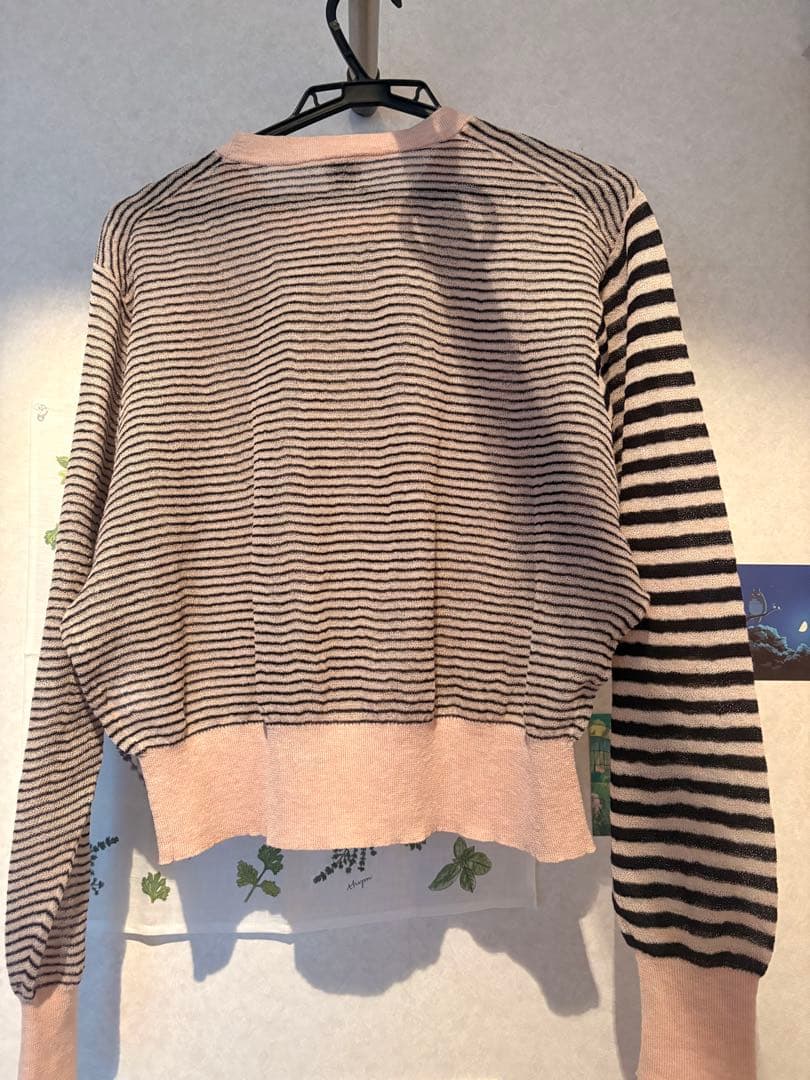 6 ROKU シアー ボーダークルーネック プルオーバー