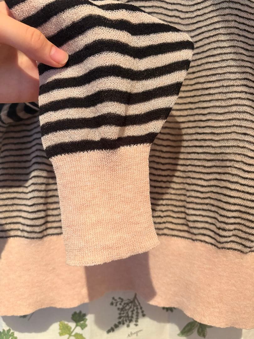 6 ROKU シアー ボーダークルーネック プルオーバー