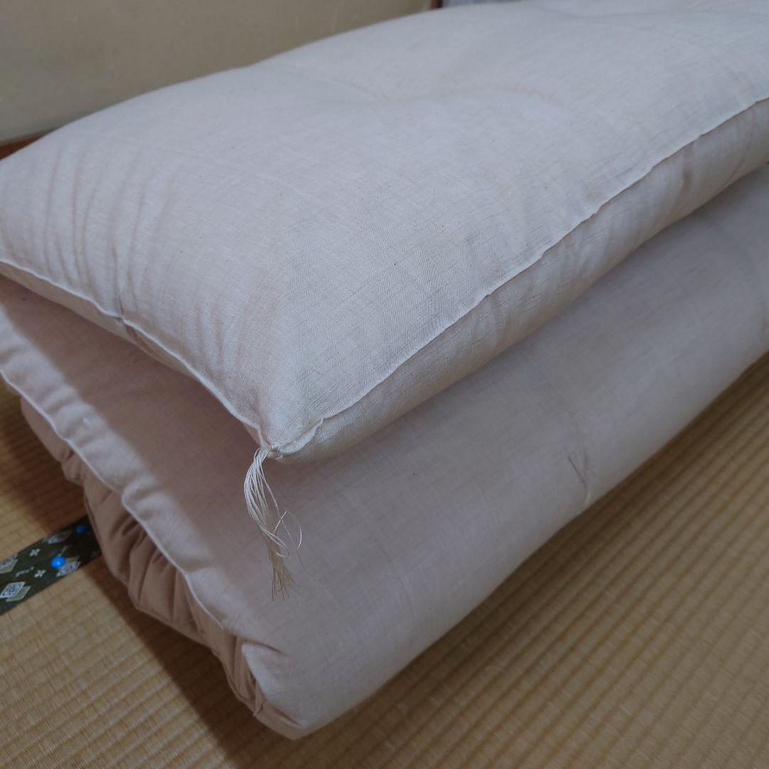 訳あり現品限り綿布団　手作り敷ふとん　シングルサイズ　約100☓200cm