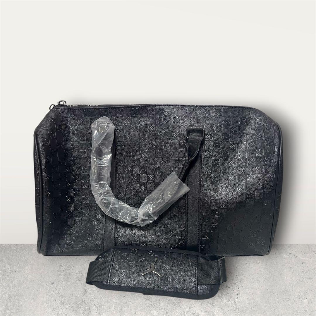 Jordan モノグラムボストンバッグ　レザー調 ブラック　未使用