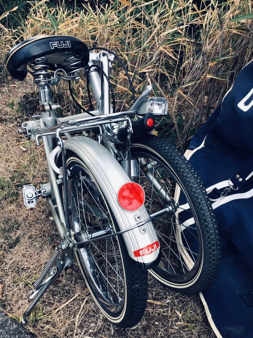 昭和レトロ 当時物 FUJI 折りたたみ自転車 ミニパック 専用輪行バッグ付き