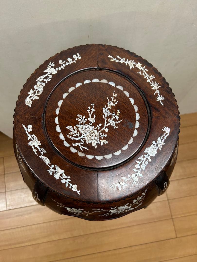 中国螺鈿高足花台　古物￼ 少ない　送料込み
