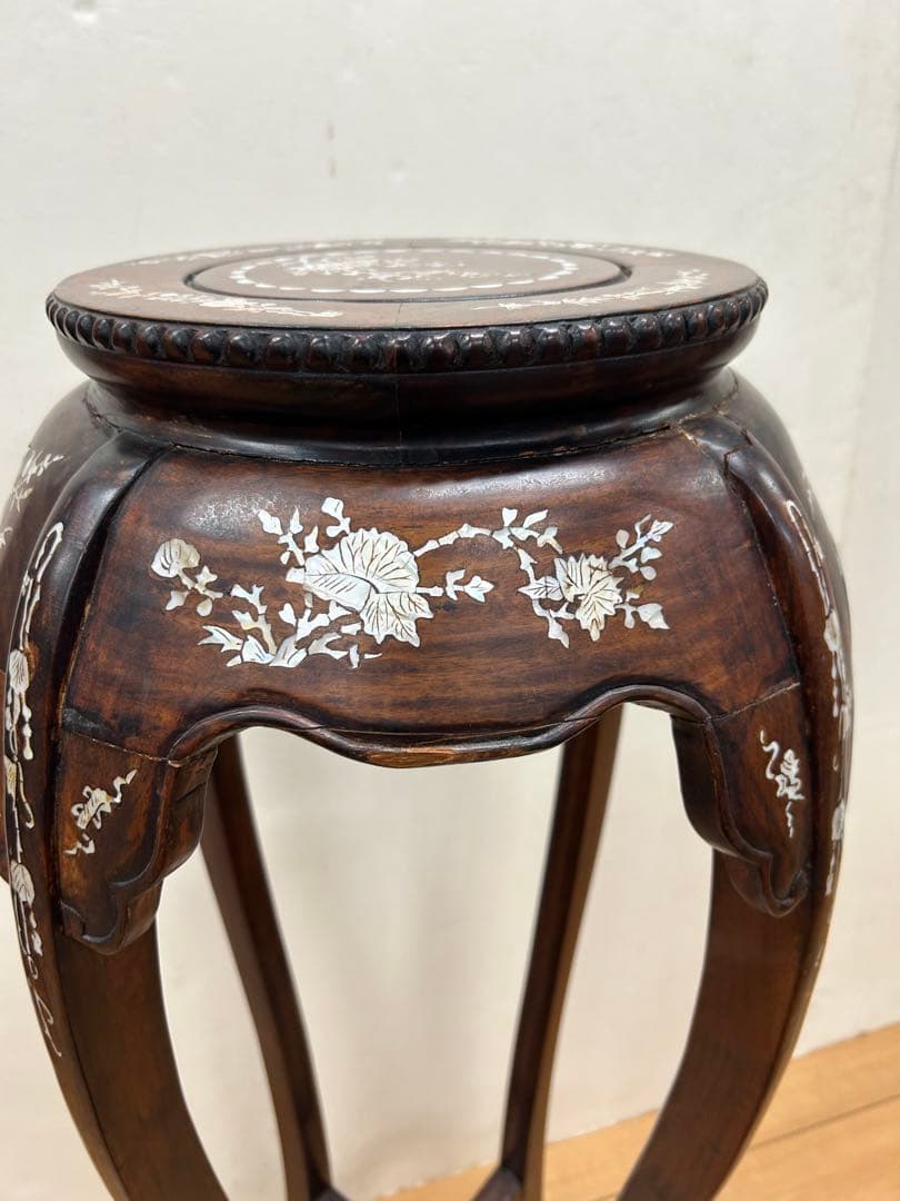 中国螺鈿高足花台　古物￼ 少ない　送料込み