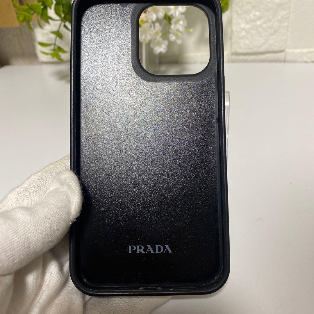 良品 PRADA iPhone13pro 黒 トライアングル ケース 付属品有り