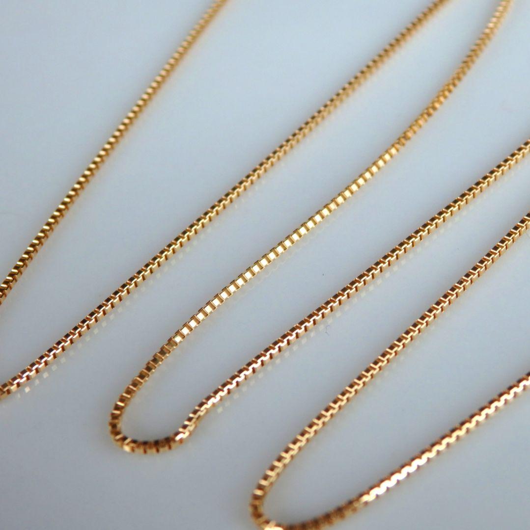 TRx6　k18ネックレス　ベネチアンチェーン　0.9㎜幅　つけっぱなし