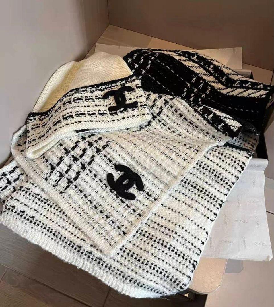 【美品セット】　CHANEL シャネル ストール＋帽子 セット