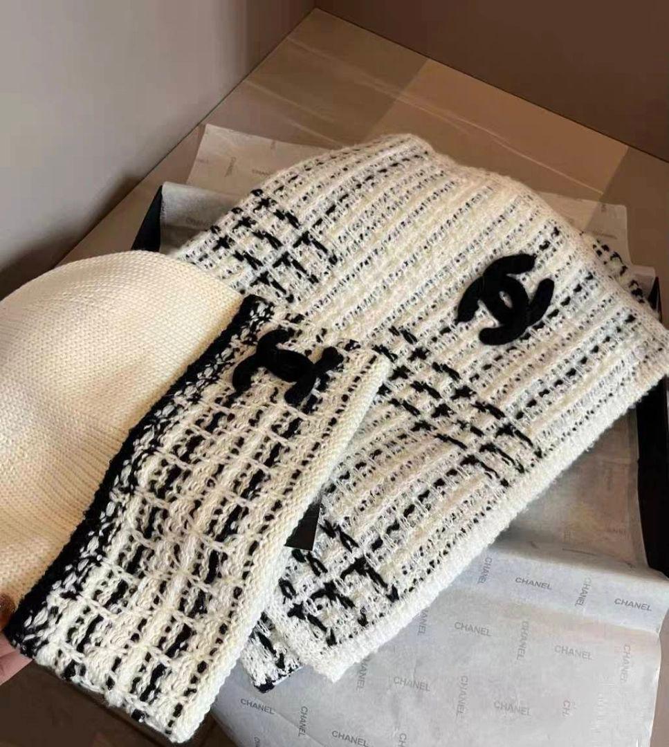 【美品セット】　CHANEL シャネル ストール＋帽子 セット
