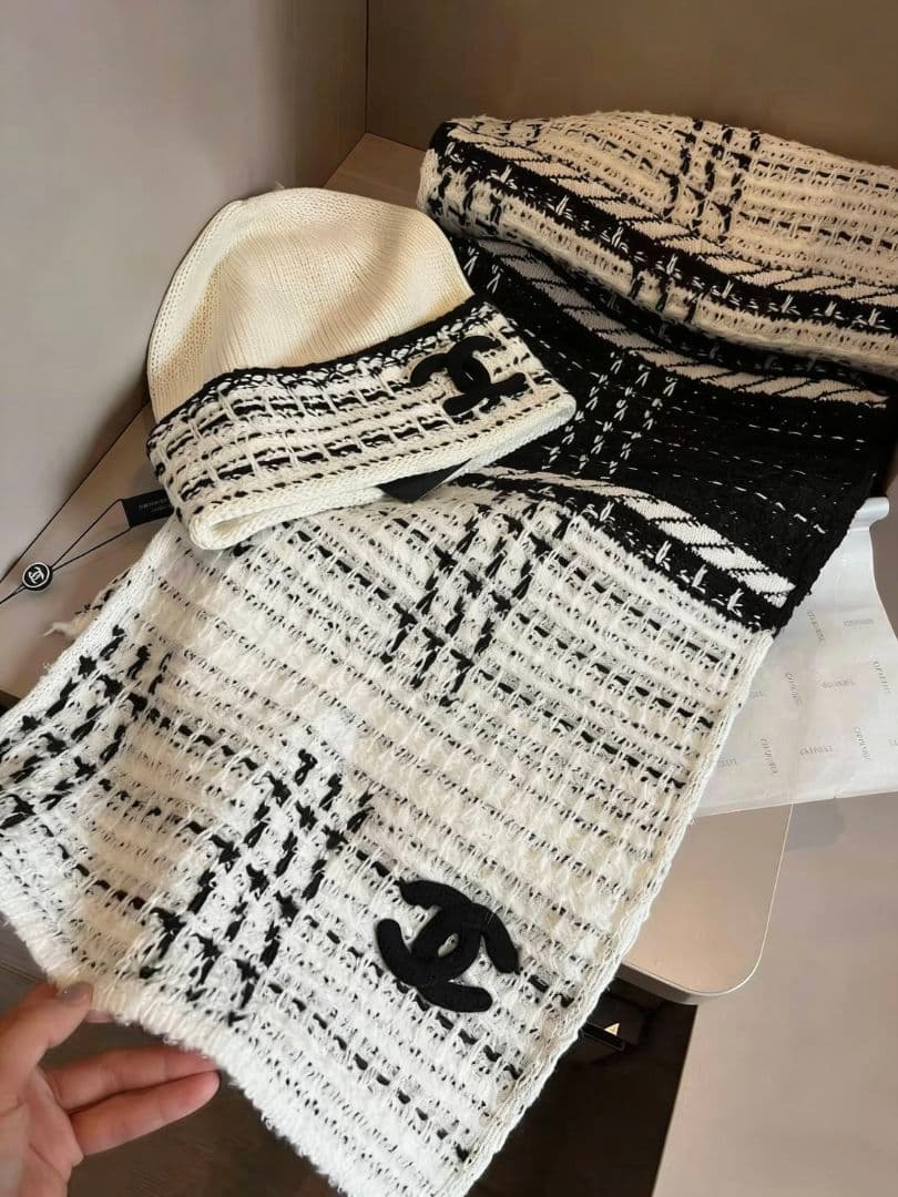 【美品セット】　CHANEL シャネル ストール＋帽子 セット