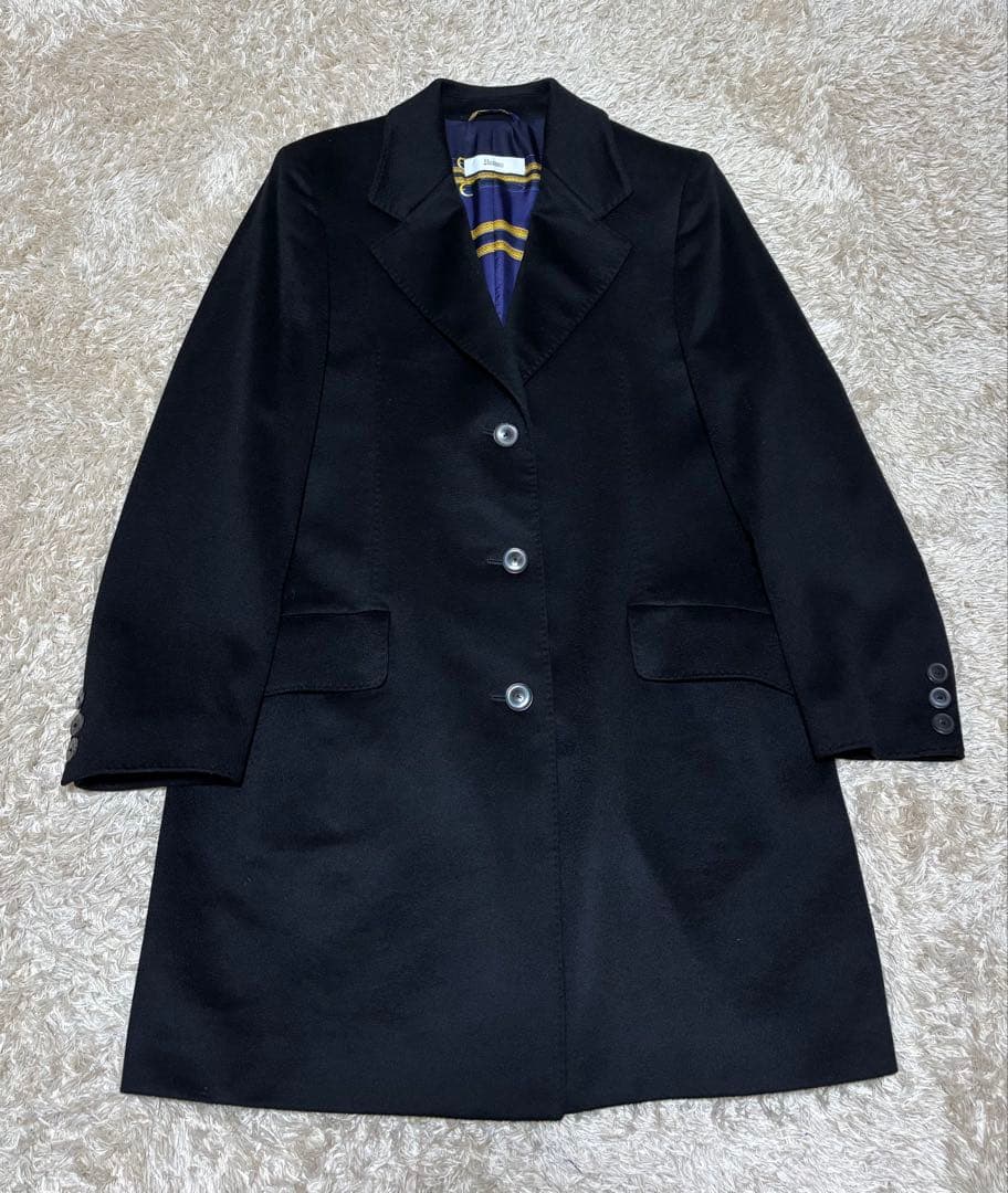 HERNO 最高級カシミヤ100% 裏地総柄　チェスターコート　黒