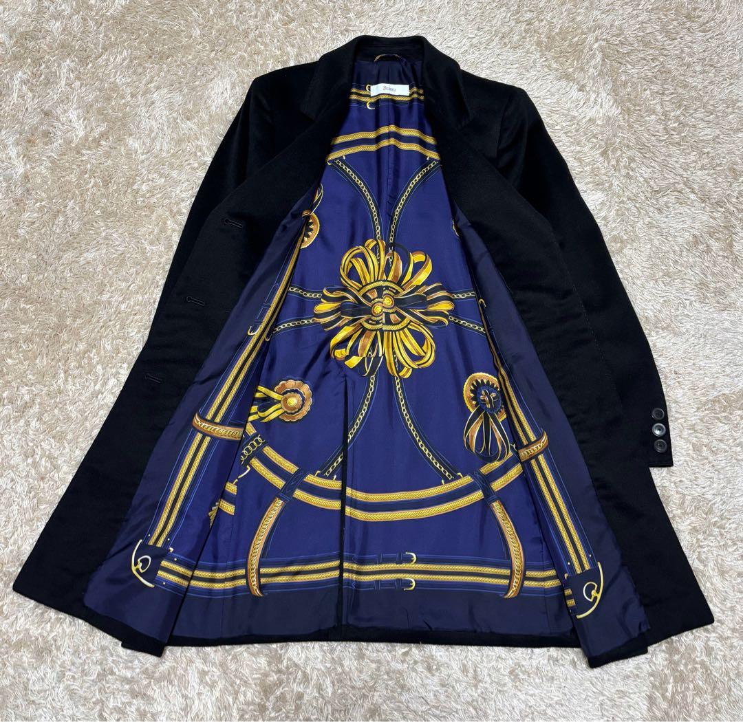 HERNO 最高級カシミヤ100% 裏地総柄　チェスターコート　黒